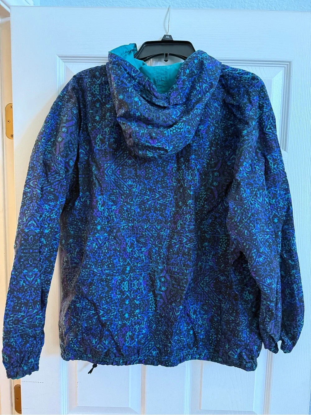 Vintage 90s Nike Half Zip Hooded Windbreaker Anorak Jacket Blue Teal Purple L